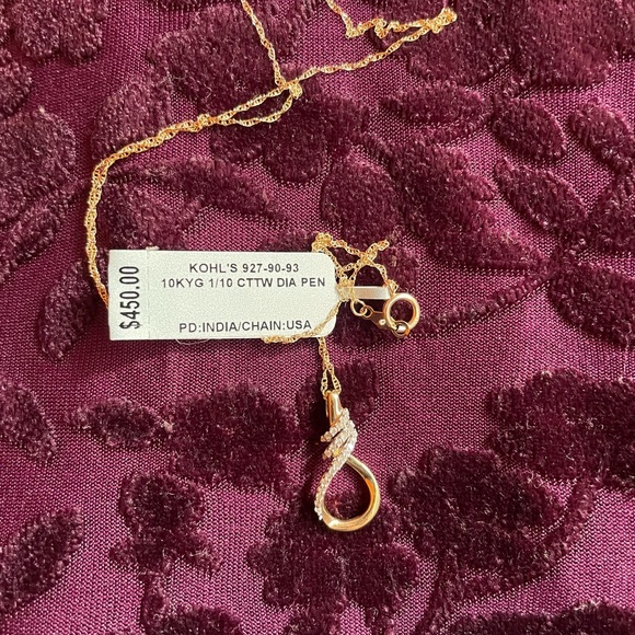 Gold and diamond necklace and pendant - Picture 3 of 5